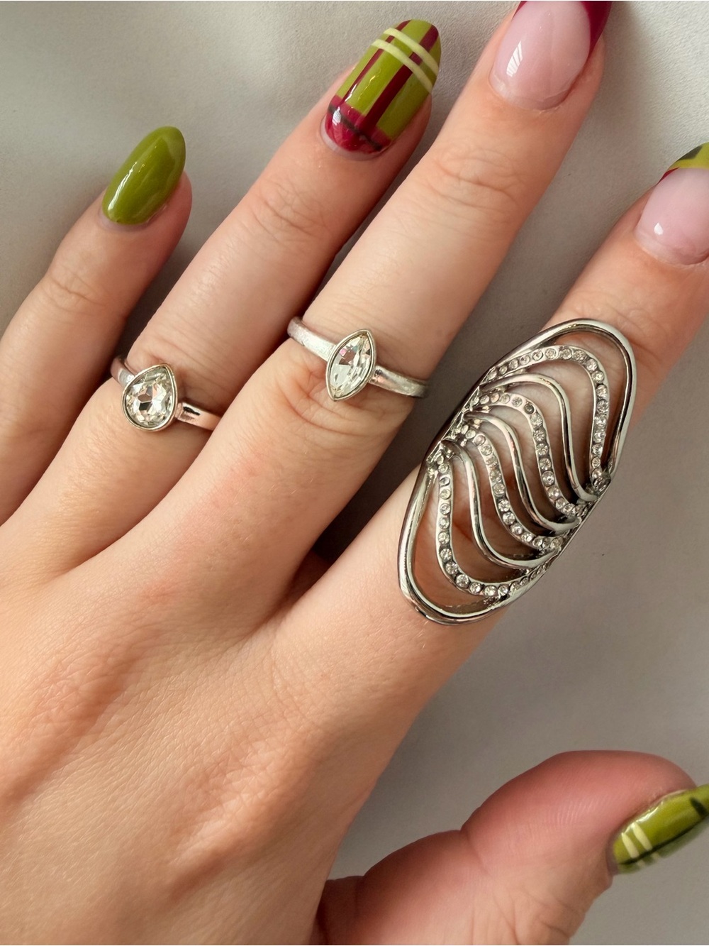 Silver ring bundle